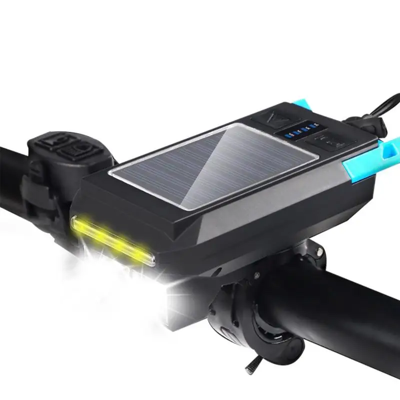 

Фонарь велосипедный Аккумуляторный на солнечной батарее, 4 режима, с гудком