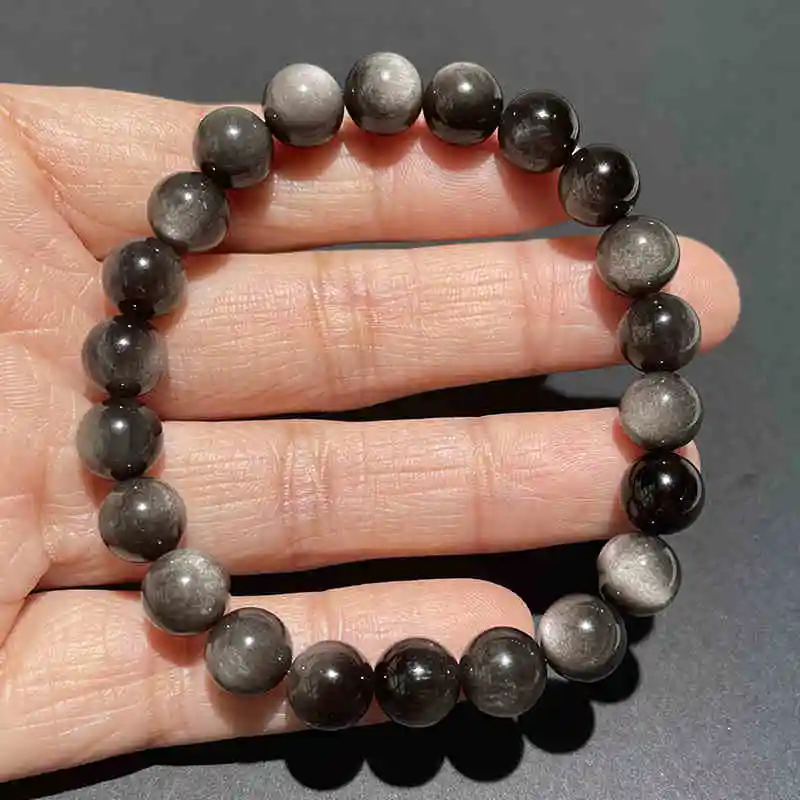 Новый браслет из натурального обсидиана для женщин и мужчин золотой обсидиан на