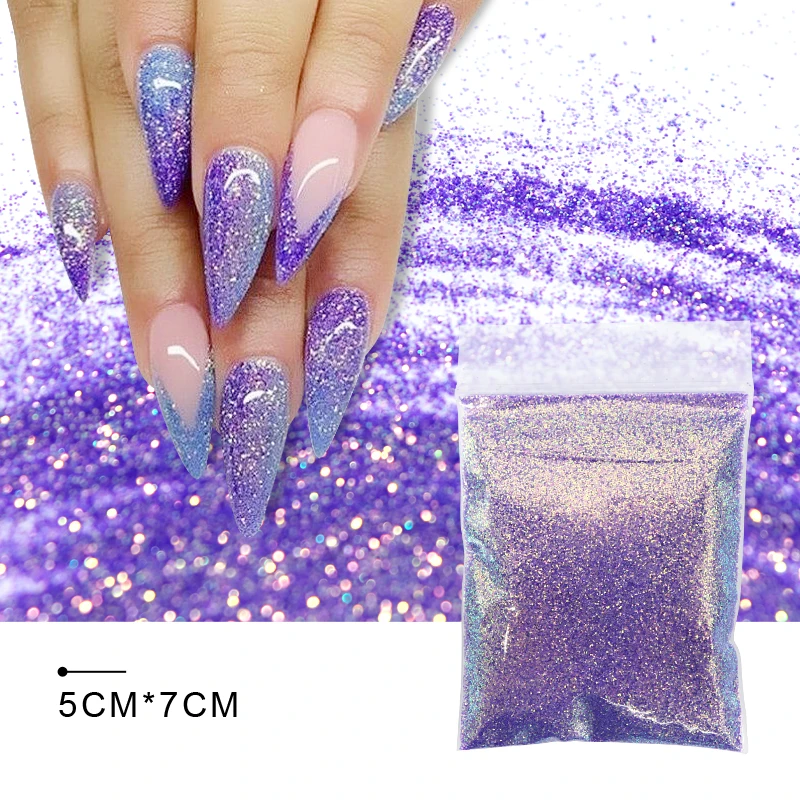 

10g 0.2mm Mermaid Nail Glitter Powder Shiny Neon Bulk Fine Glitter Pigment Dust For Nail Art Decorations Summer Polish Manicure