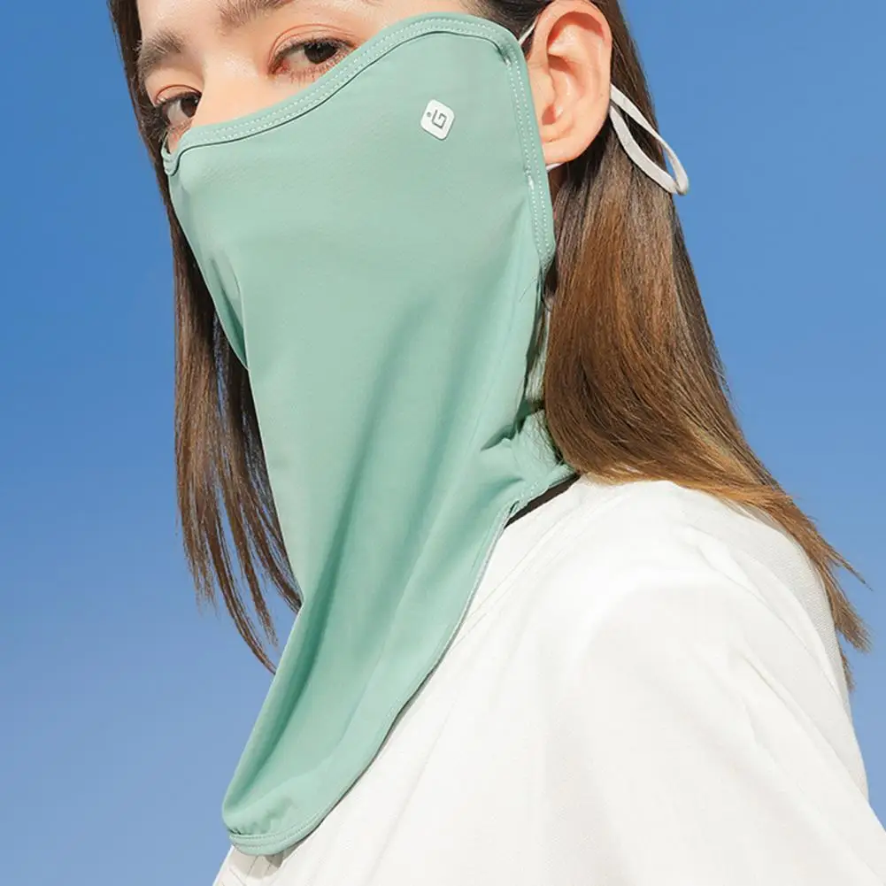 

Useful Sunscreen Super Breathable Riding Neck Scarf Sweat Absorption Women Face Cover Solid Color for Playing Golf