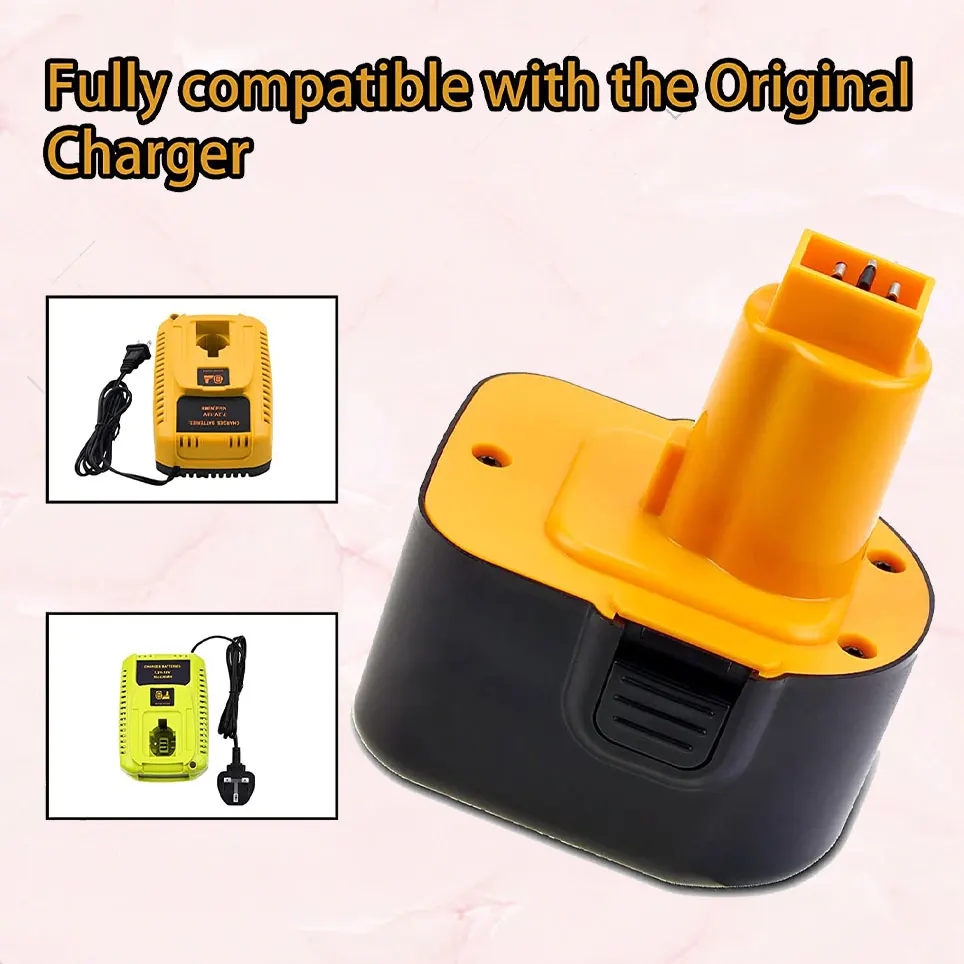 

2022 12800mAh Ni-Mh Battery Compatible with DeWalt 12V Battery XRP DW9071 DE9071 DE9072 152250-27 397745-01 Cordless Power Tools