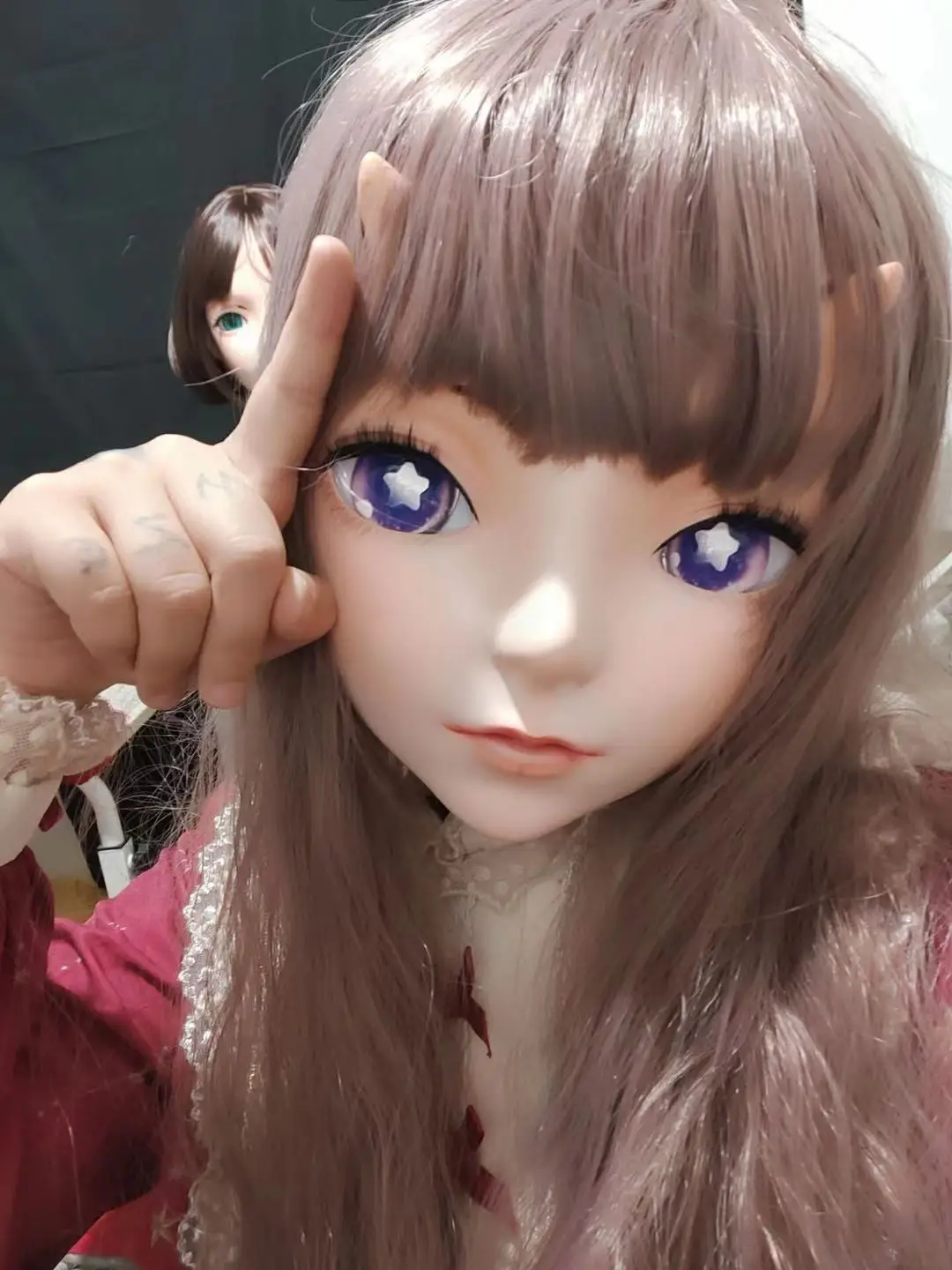

( Jiaomei)half head super sweet female resin crossdressing BJD Doll kig cosplay kigurumi mask