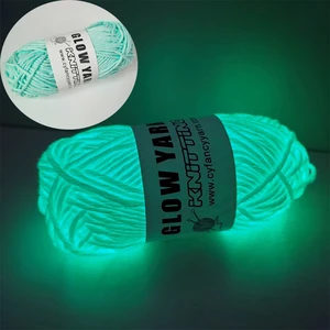 2022 Novel Functional Yarn Glow In The Dark Polyester Luminous Chunky Yarn 2mm for Hand Knitting Carpet Sweater Hat Wool Yarn