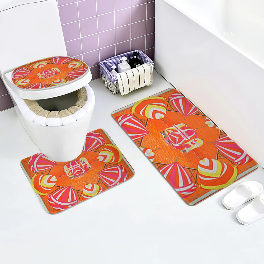 

3Pcs/set for Bath mats Bathroom mat and mat set toilet mat shower mat decorative absorbent Bathtub Non-slip Foot mat rug Home