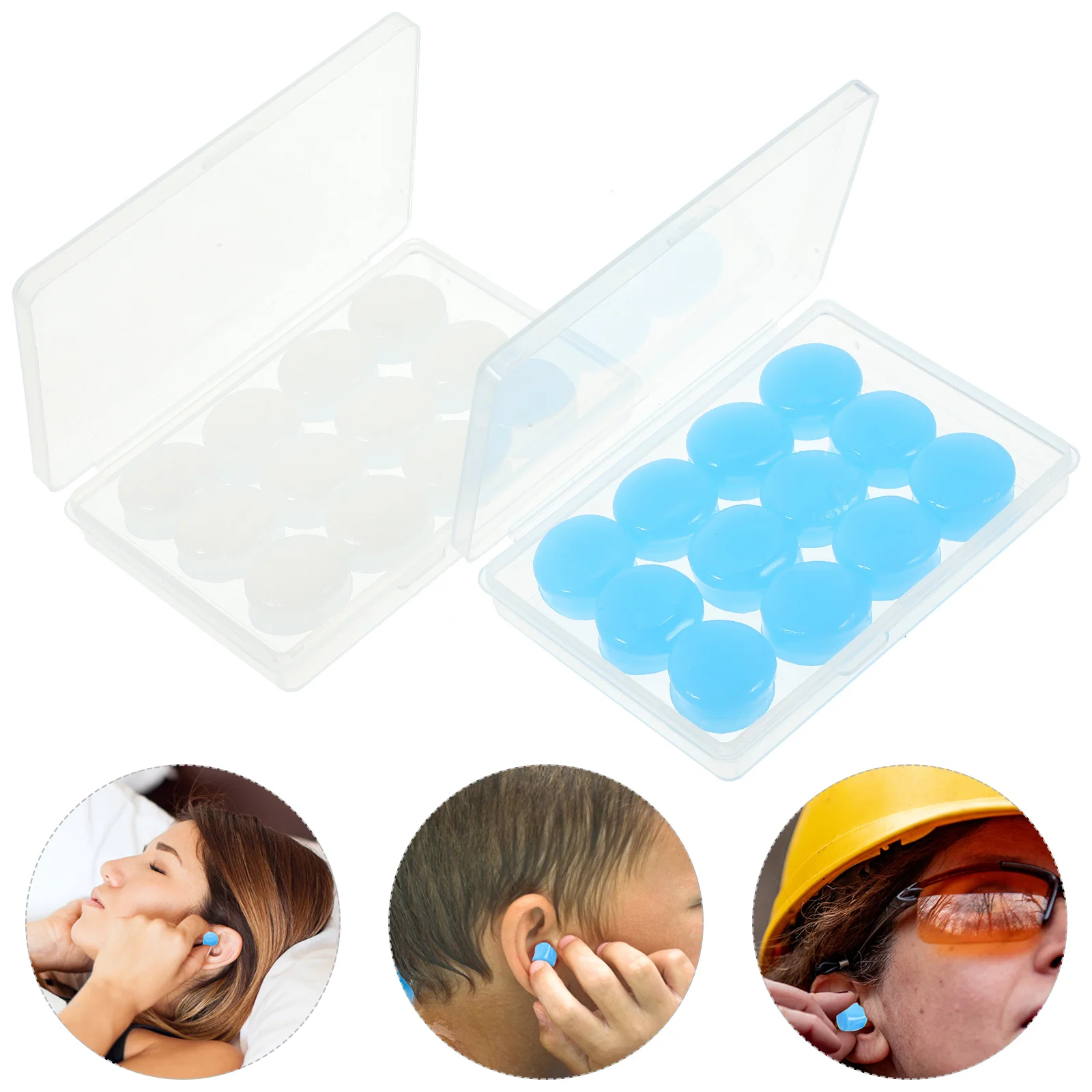 

12 Pairs Silicone Earplugs Adult Reusable Buds Universal Adults Silica Gel Sleeping Travel