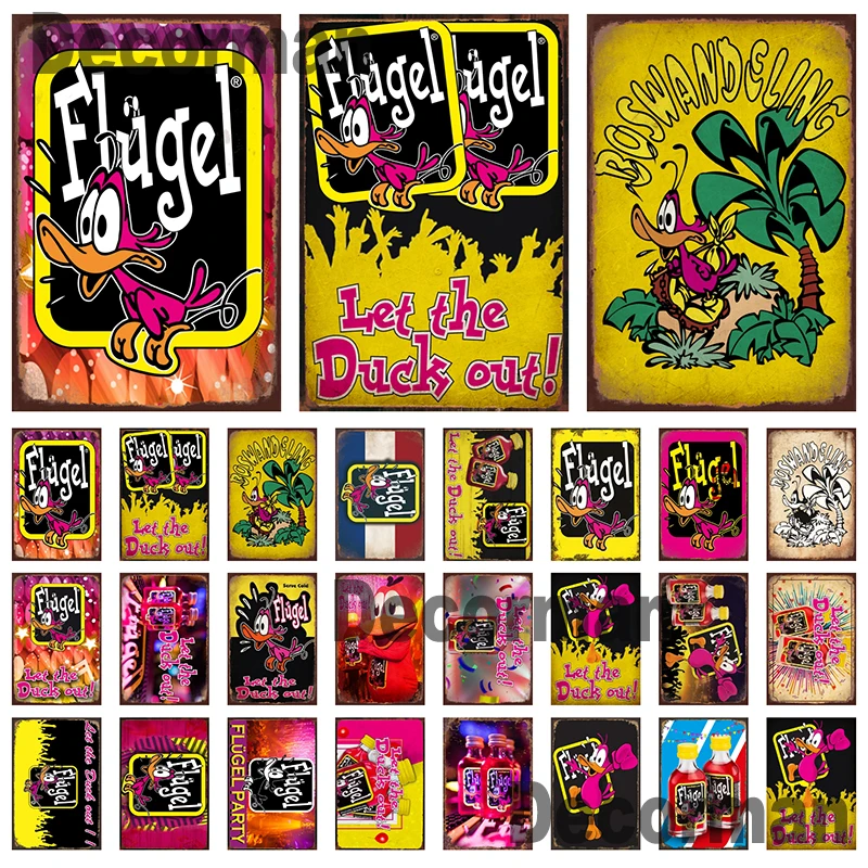 

[ Mike86 ] Flugel Let The Duck Out Tin Sign Antique Posters Festival Iron Painting Gift Art Decor Pub LTA-3212 20*30 CM