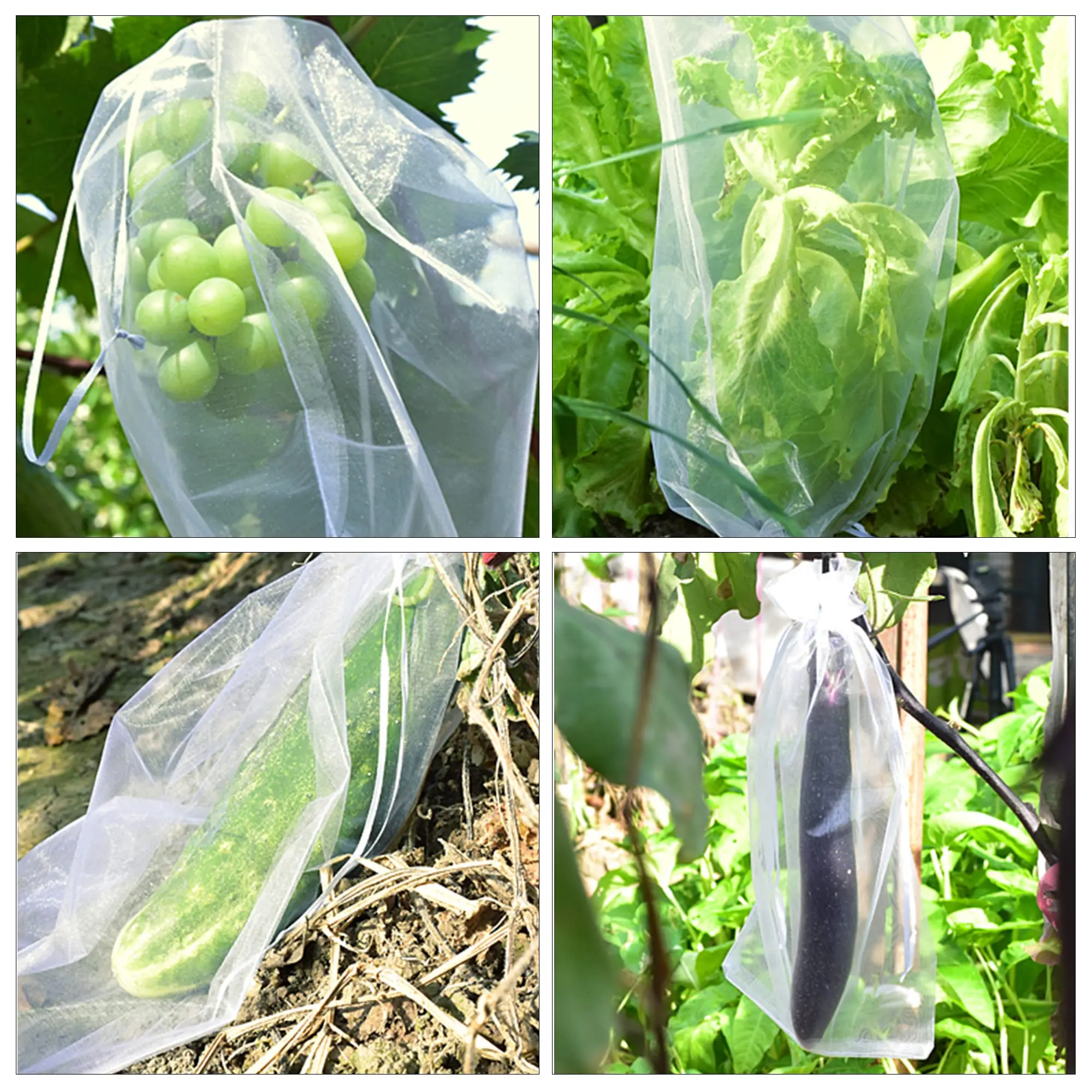 20-100pcs Strawberry Grapes Fruit Grow Bags Netting Mesh Vegetable Plant Protection For Pest Control Anti-Bird Garden Tools - купить по