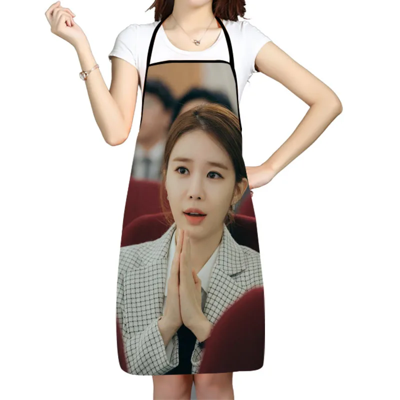 

Yoo In-Na Actor Pattern Anti-Fouling Kitchen Aprons For Men Women Household Cleaning Cooking Baking Waist Bib 68x95cm 50x75cm