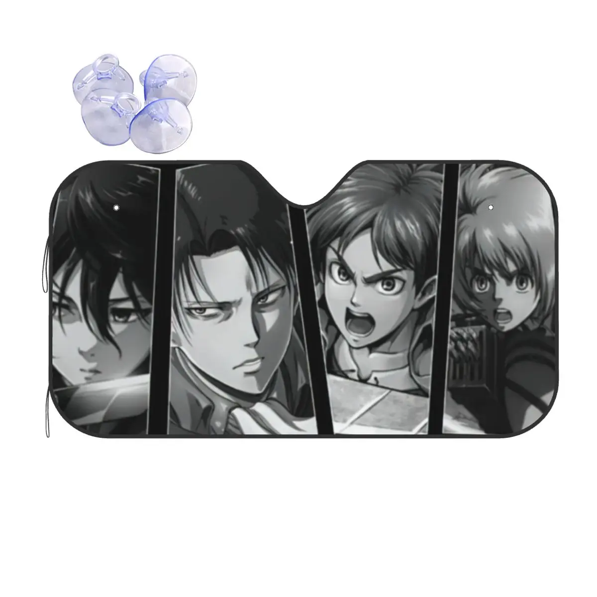 

Attack On Titan Levi Eren Sunshade Windscreen Shingeki No Kyojin Anime Cover Front Block Window Sunshade Visor Heat Reflector