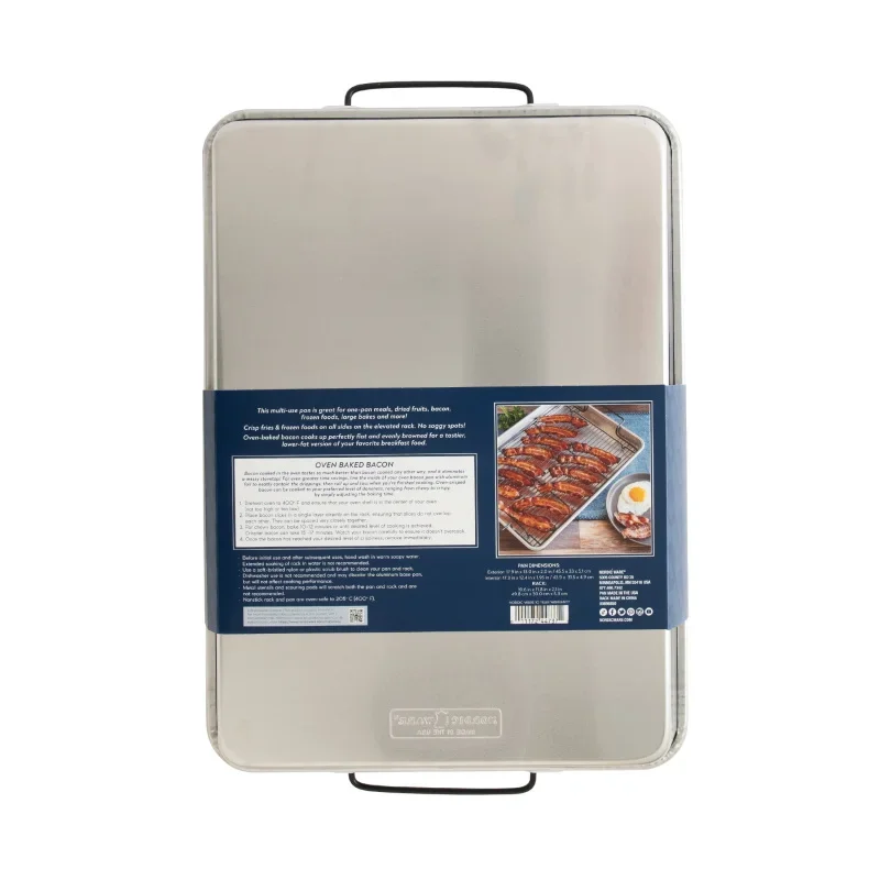 Сковорода для запекания из натурального алюминия с черной антипригарной стойкой