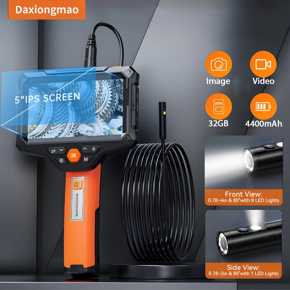 Оглядовая камера Daxiongmao с двойным объективом и 5-дюймовым IPS-экраном промышленный