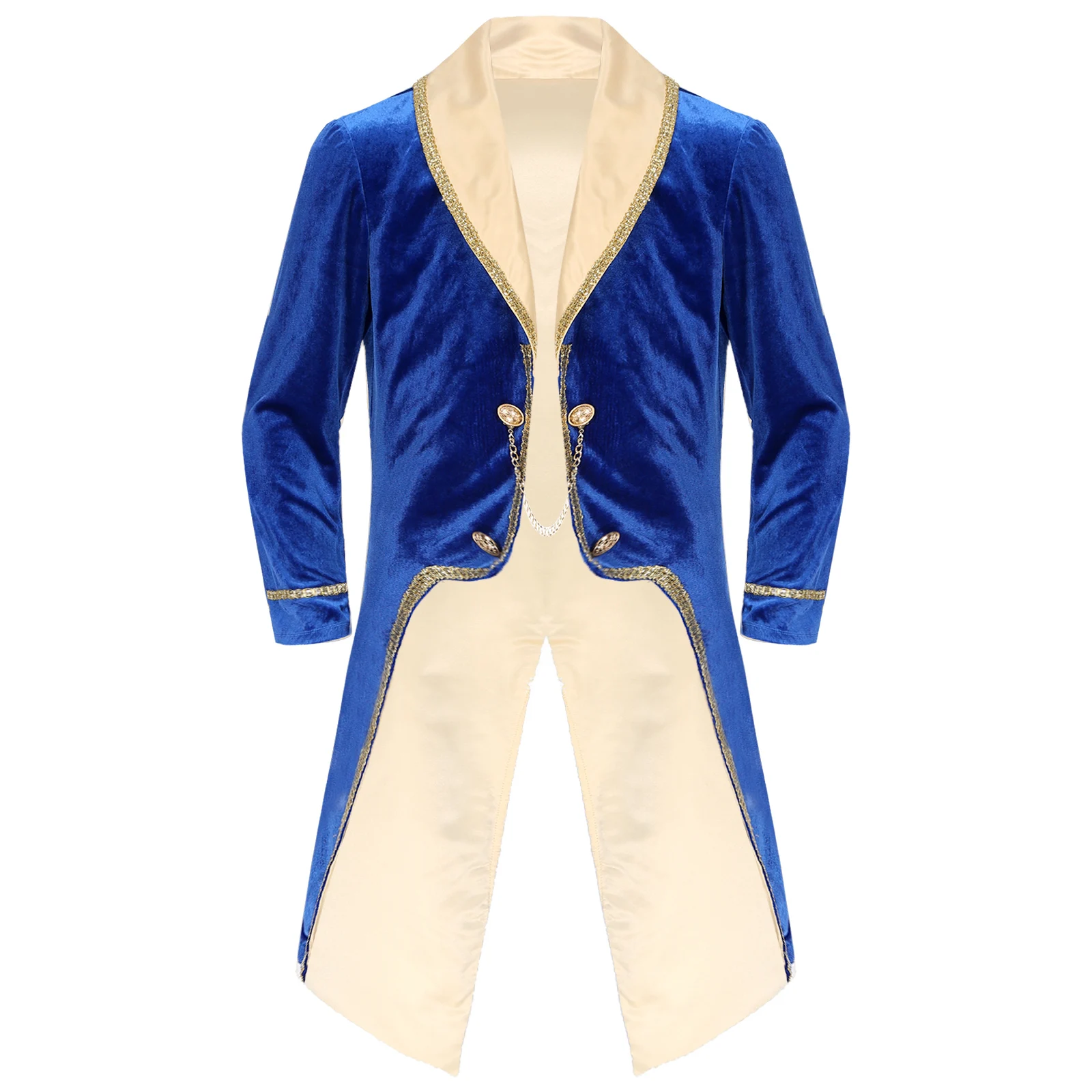 Men Prince Costume Turn-Down Collar Tuxedo Jacket Adult Halloween Cosplay Roleplay Party Outfit Tailcoat