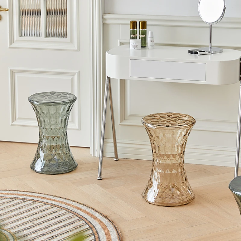 

Crystal Stool Nordic Simple Modern Transparent Stool Bathroom Stool Home Shoe Changing Stool Ins Makeup Stool