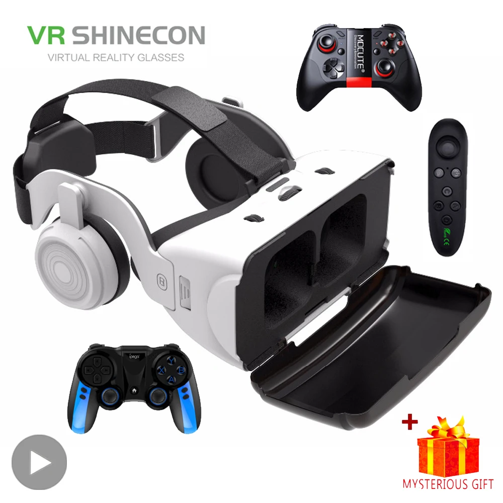 

Shinecon Virtual Reality 3D VR Glasses Headset Viar Devices Helmet Lenses Goggle Smart For Smartphone Phone Cell Headphone Gogle