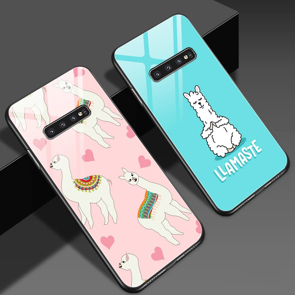

Cute Alpaca Phone Case For Samsung Galaxy Note 20 10 Lite S20 FE S22 S10 S8 Ultra Plus S10e Cartoon Tempered Glass Back Cover