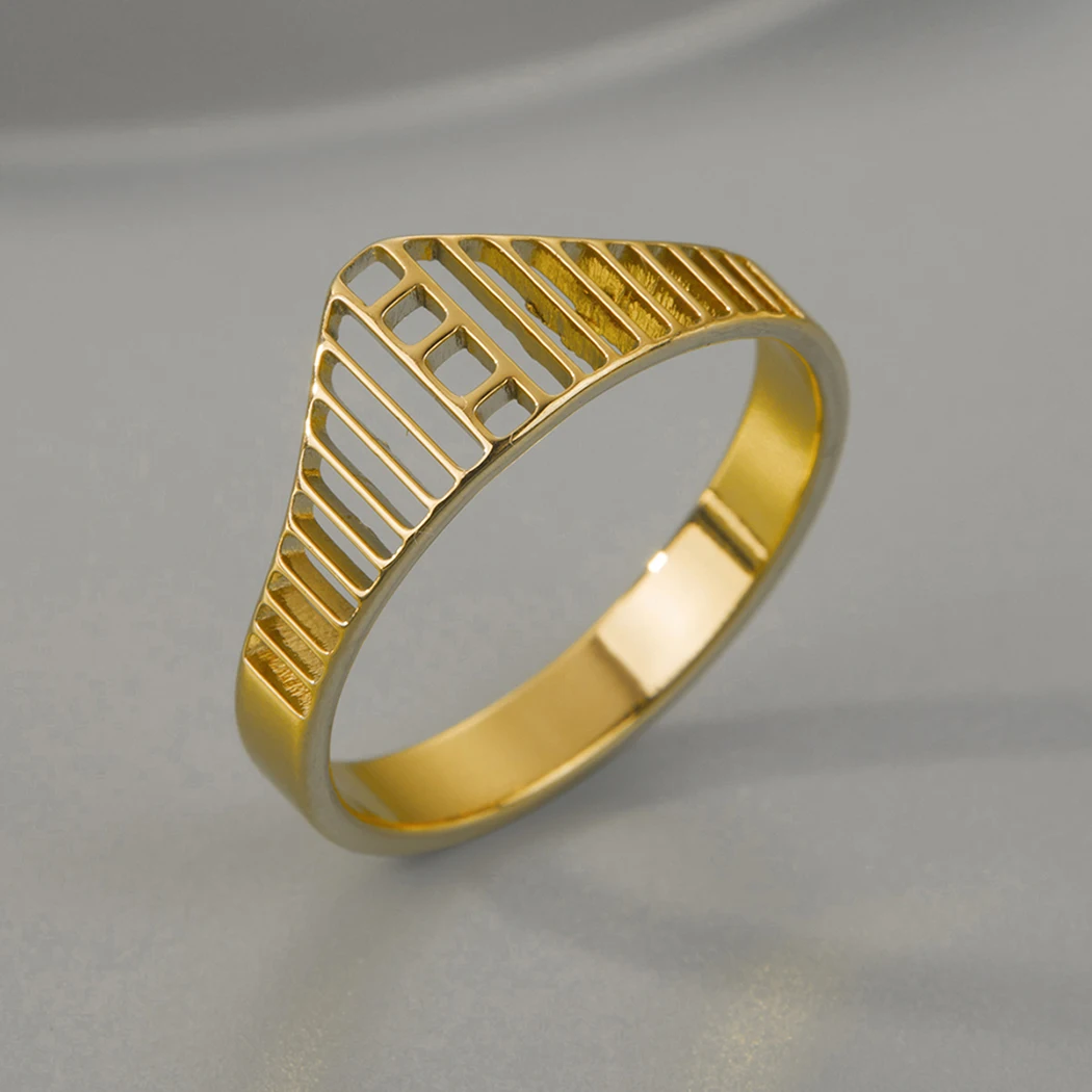 

Chandler Stainless Steel Skyline Rings Golden Gate California Bridge Ring Wearable Cityscape Jewelry for Women for Architect
