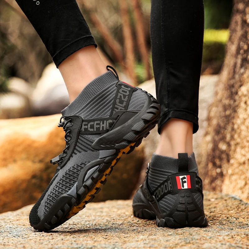 JIEMIAO High Quality Men Trekking Fishing Hiking Shoes Women Comfortable Breathable Outdoor Camping Tourism Sneakers Size 36-47