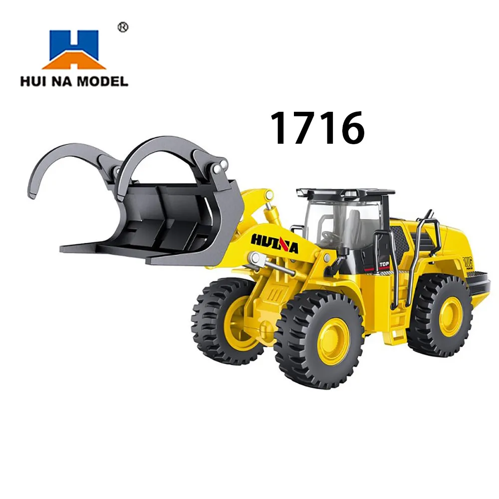 

HUINA 1716 Alloy Wood Grabber Model Excavator 1:50 Heavy Duty Truck Roller Forklift Forklift Collectible Cars Toy for Boy Gift
