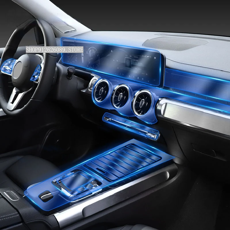 

For Mercedes Benz GLB X247 220 250 2019-2021 Car Interior Center Console Protective Film Clear TPU Anti-scratch Accessories