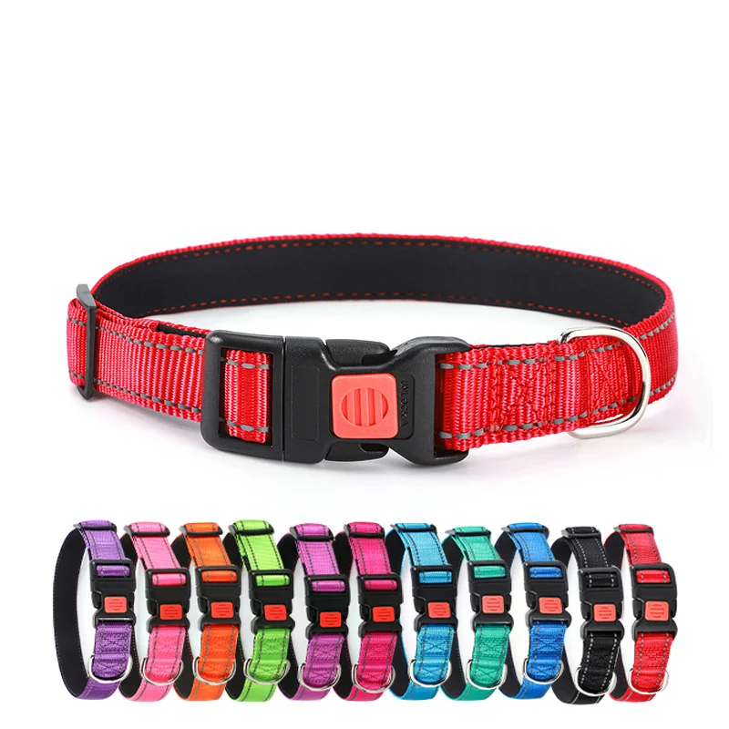 

Anti-Lost Pet Dog Collar Multicolor Reflective Adjustable Dog Collar for Large Dog Protective Anti Lost Collar Dogs Accessories