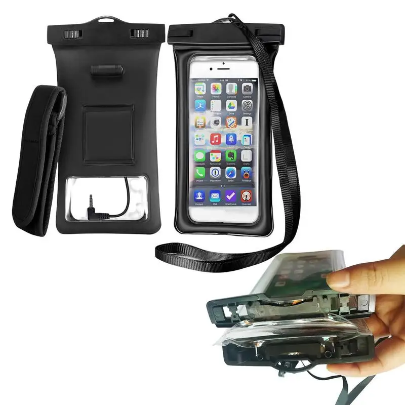 

Phone Pouch With Highly Sensitive Touch Response And Headphone Jack Waterproof Phone Bag With Arm Band And Adjustable Lanyard