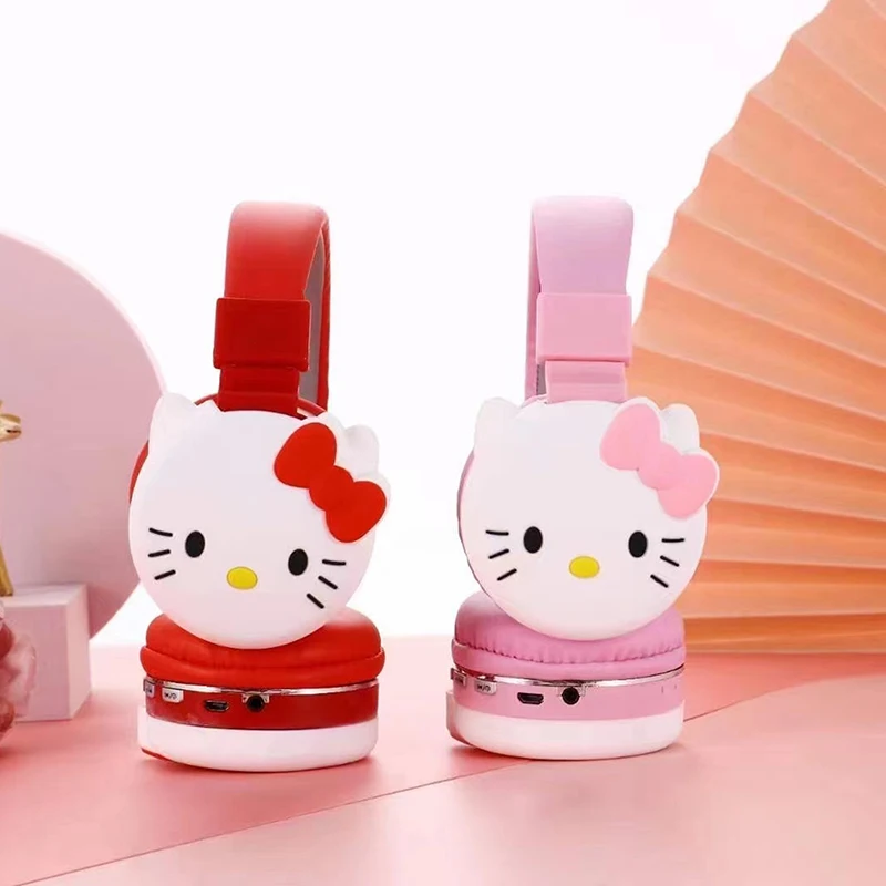 Симпатичные Bluetooth-наушники Hello Kitty беспроводные наушники аниме мультяшная