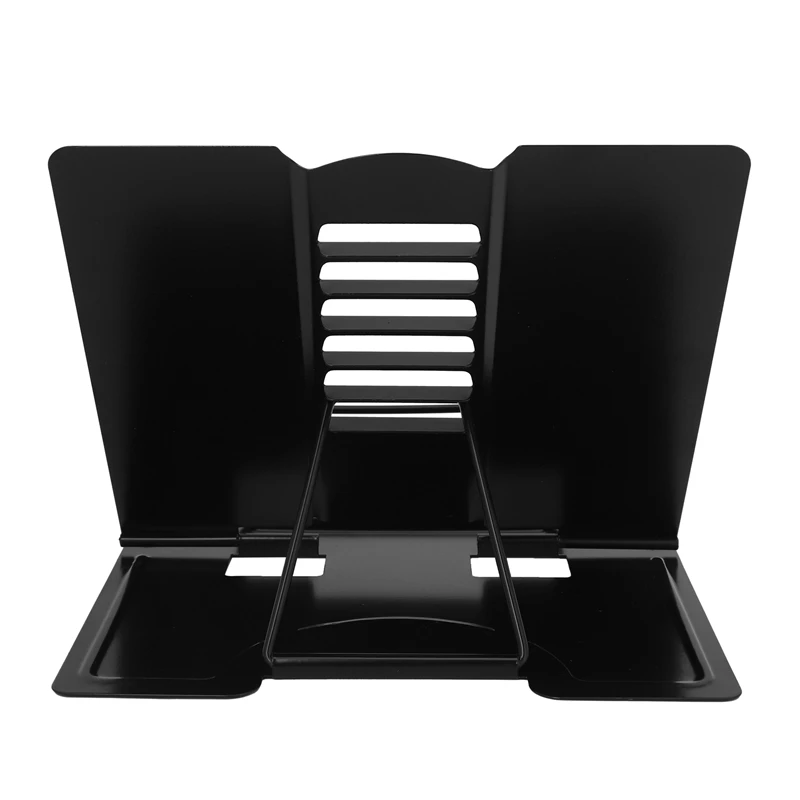 

Desk Book Stand Metal Reading Rest Book Holder Angle Adjustable Stand Document Holder Portable Sturdy Lightweight(Black)