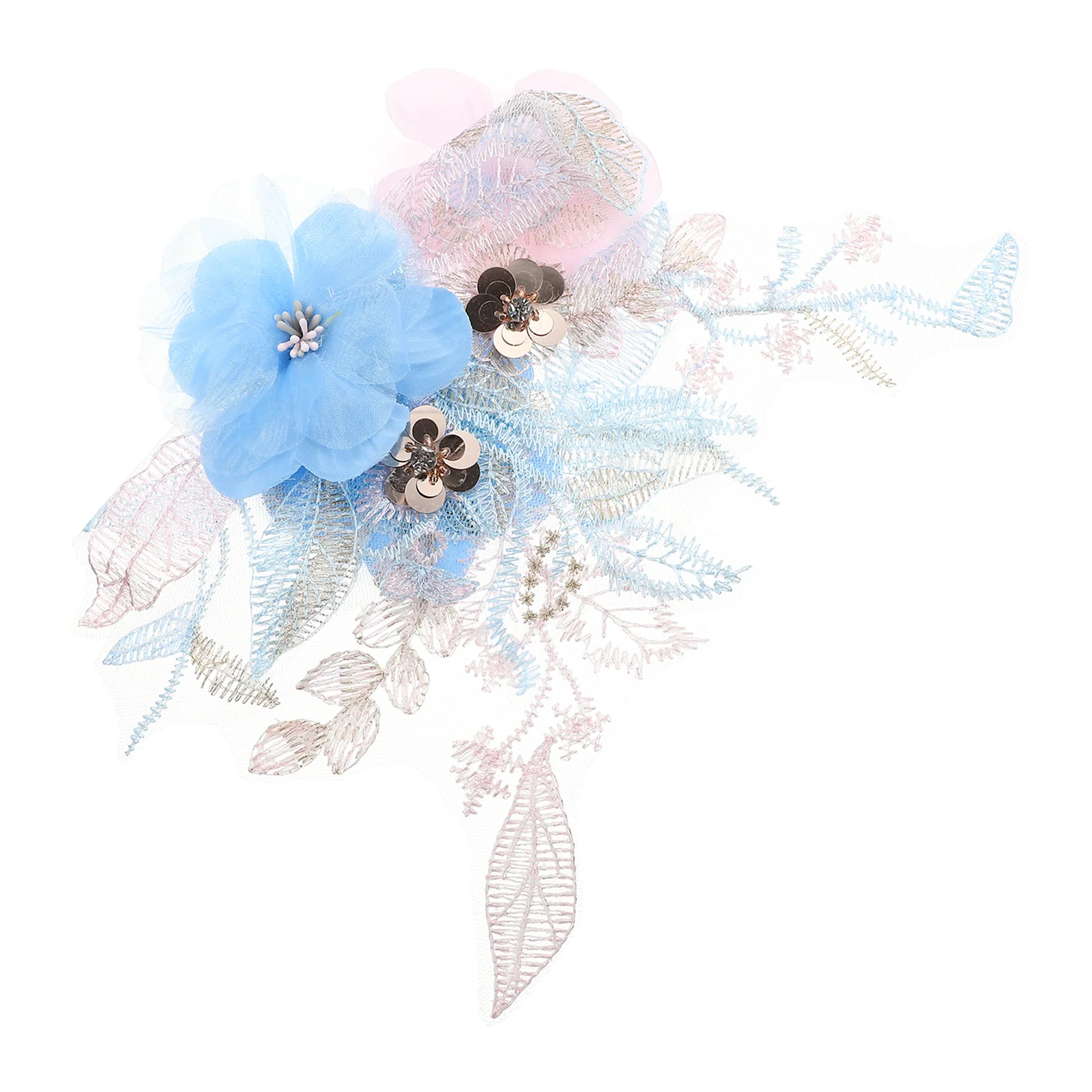 

DIY Flower Fabric Applique Floral Embroidered Patch Wedding Dress Sewing Patch