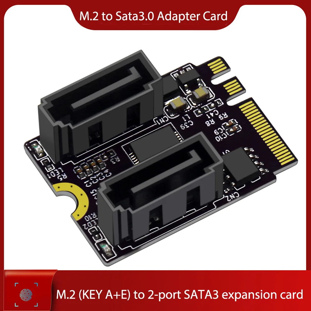 

Free Driver M.2 To Sata3.0 Adapter Card A-Key And E-Key To 2 Ports SATA 6Gbps PCIe 3.0 Bus For Wifi SSD HDD PC Motherboard