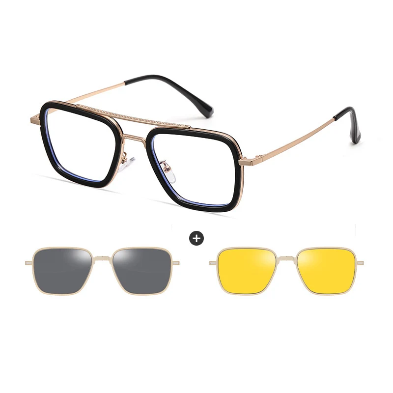 Мужские Складные солнцезащитные очки KANDREA Модные металлические поляризационные