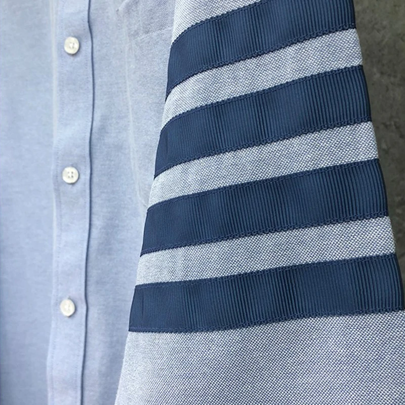 TB THOM Men's Classic-Fit Long-Sleeve Button-Down Oxford Shirt Luxury Brand TB Shirts Men Spring Autumn Men's Clothing Tops