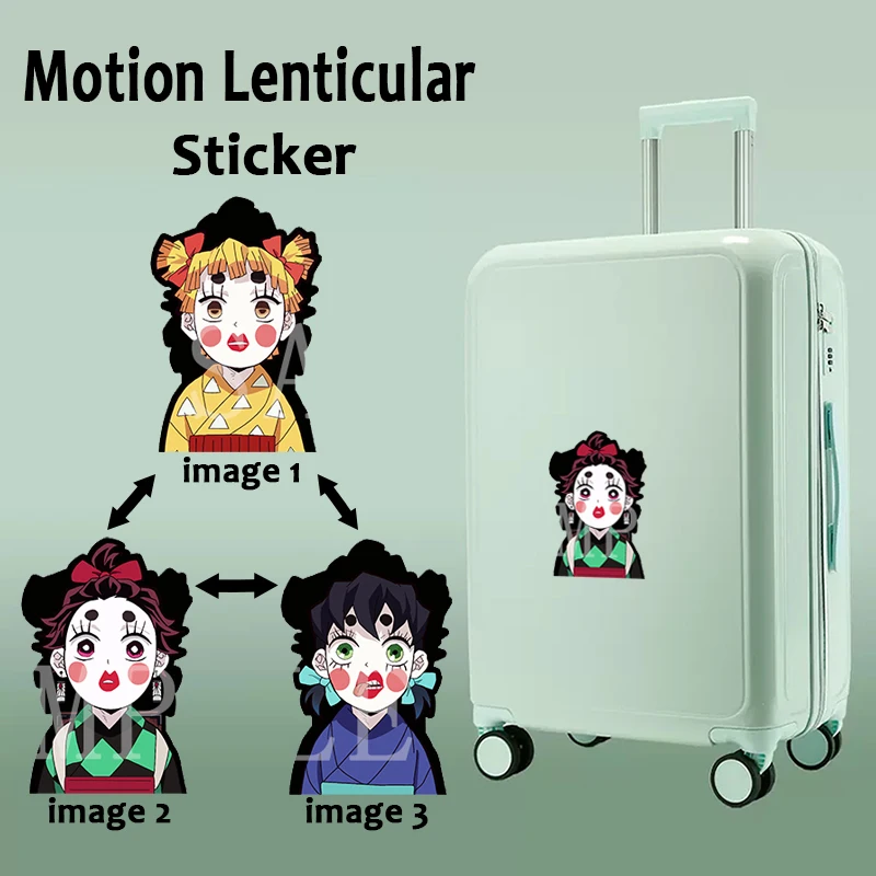 

Tanjirou/Zenitsu/Inosuke Motion наклейка на чемодан, наклейки для автомобилей, ноутбуков, холодильников и т. Д.