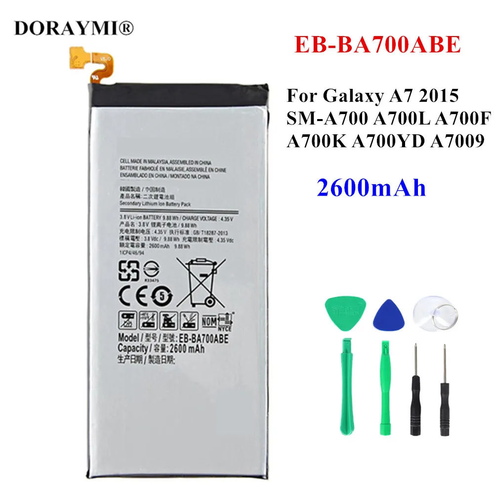 

Original 2600mAh EB-BA700ABE Battery for Samsung Galaxy A7 2015 A700 A7000 A700L A700F A700FD A700S Battery Replacement Bateria