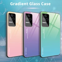 gradient phone case for redmi k50pro k40s k40pro k30i k20pro tempered glass cover for poco x3nfc m3pro x4pro m4pro f3 m3