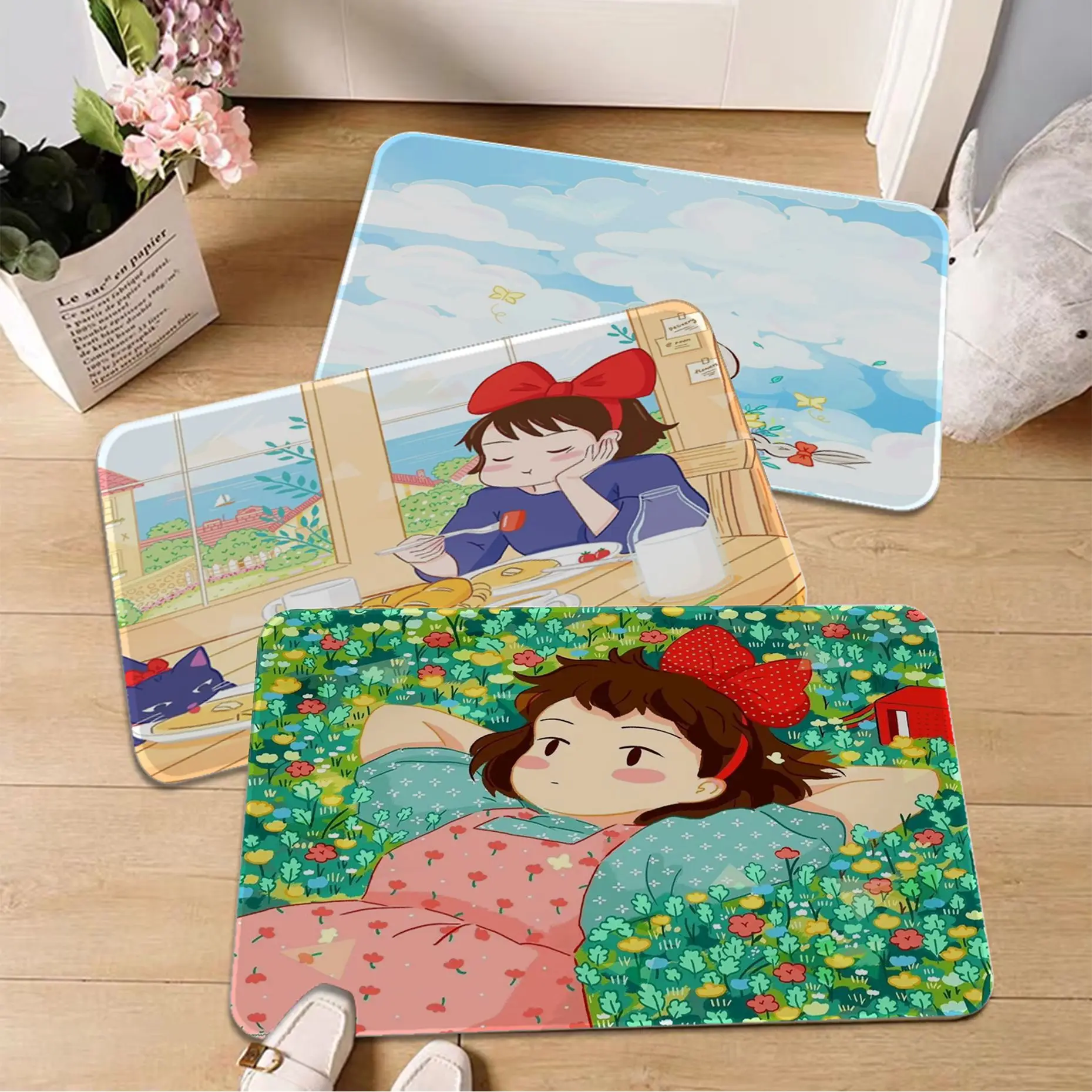 

Cartoon Anime Hayao Miyazaki Totoro Spirited Away Entrance Door Mat Washable Non-Slip Living Room Sofa Kitchen Modern Home Decor