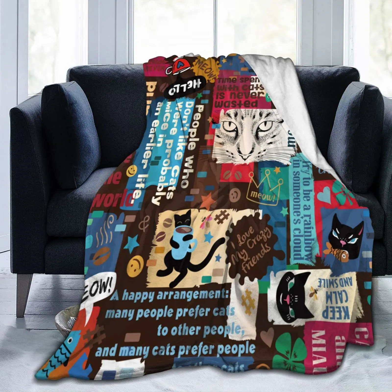 

Plush Soft Blanket Pet Sofa Blanket Bed Blanket Warm Flannel Blanket Cat Throw Blanket Fleece Blanket Cat Adult Blanket