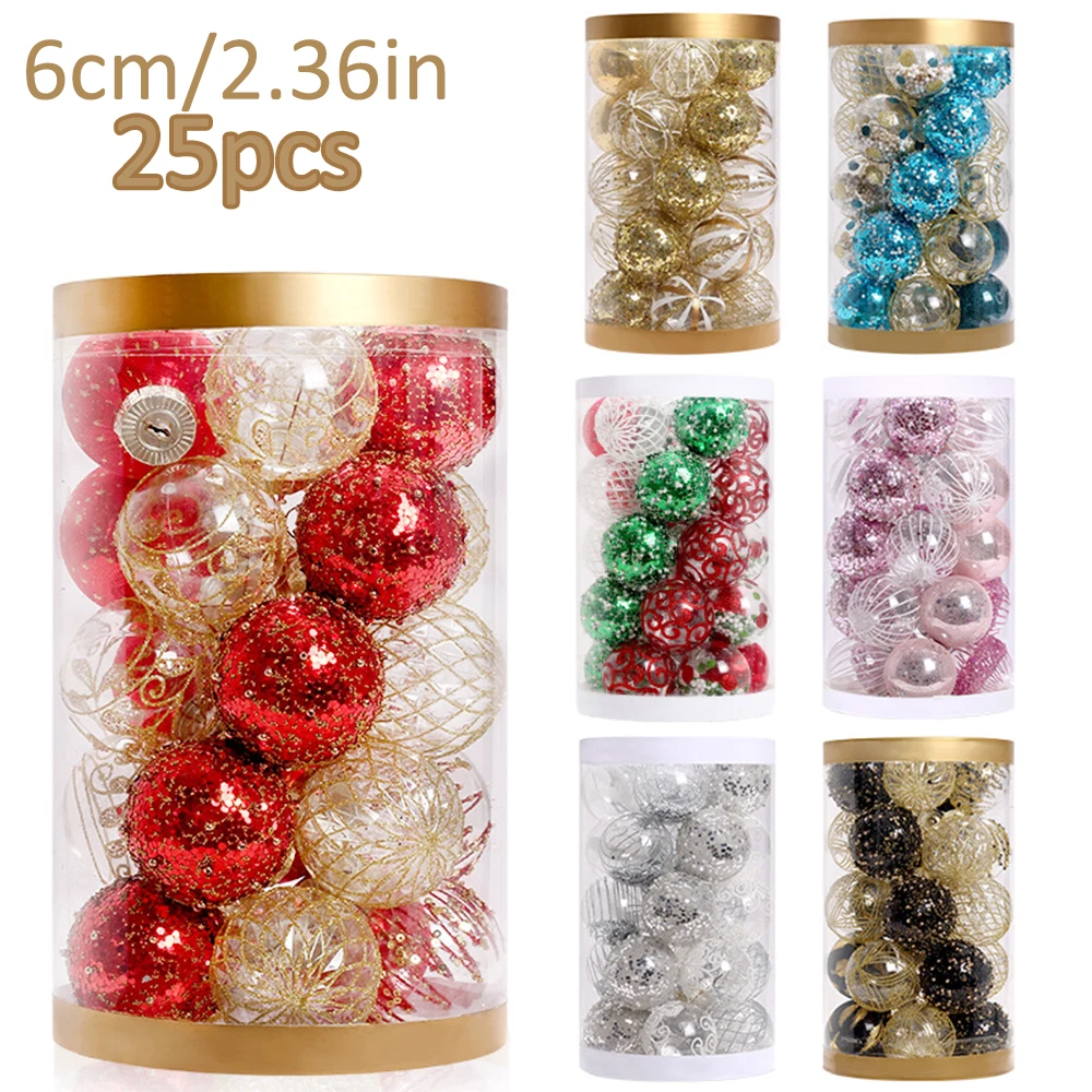 

Painted 25 Piece Set Christmas Balls Decorations for Home 2023 Christmas Tree Ornaments Birthday Wedding Party Display Pendant