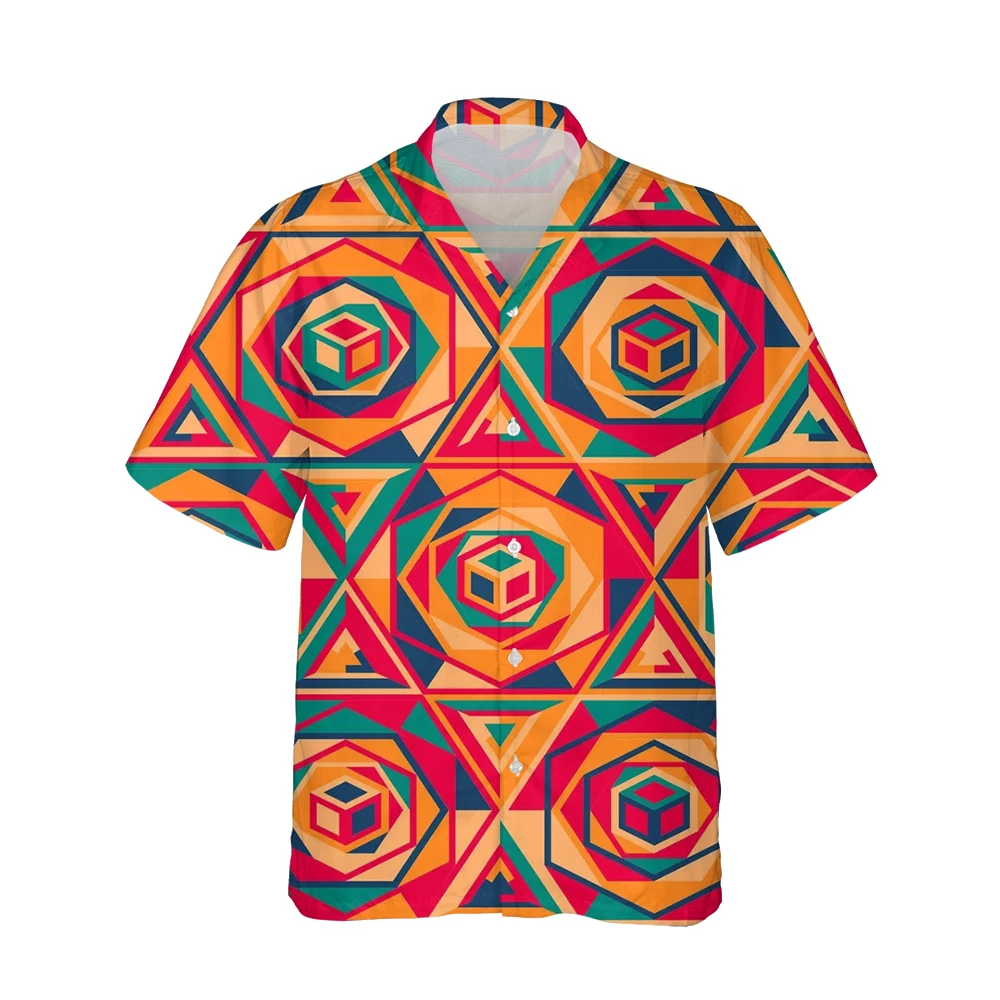 

Jumeast 3d Colorful Swirl Mosaic Printed Hawaiian Vintage Shirt Men Geometric Fashion Short Sleeve Shirts Casual Streetwear 5XL