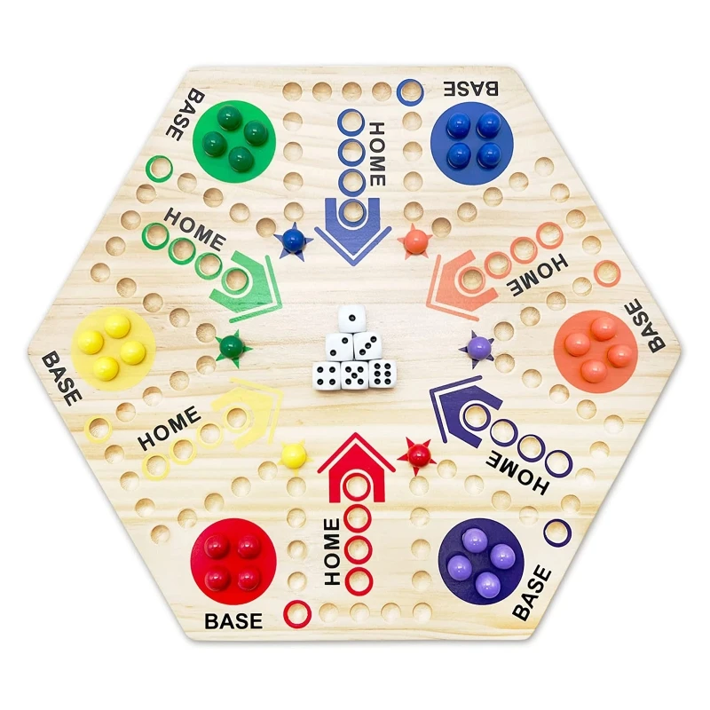 

Игра настольная деревянная с 6 играми, 6 мраморных шариков