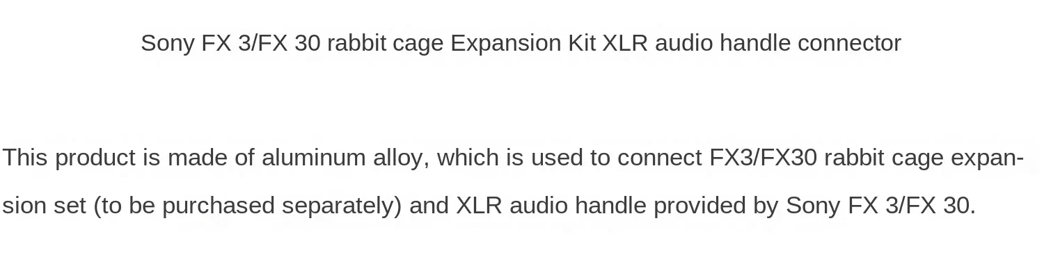 Для комплекта расширения кроличьей клетки FX3/Fx30 фитинги аудио ручки XLR