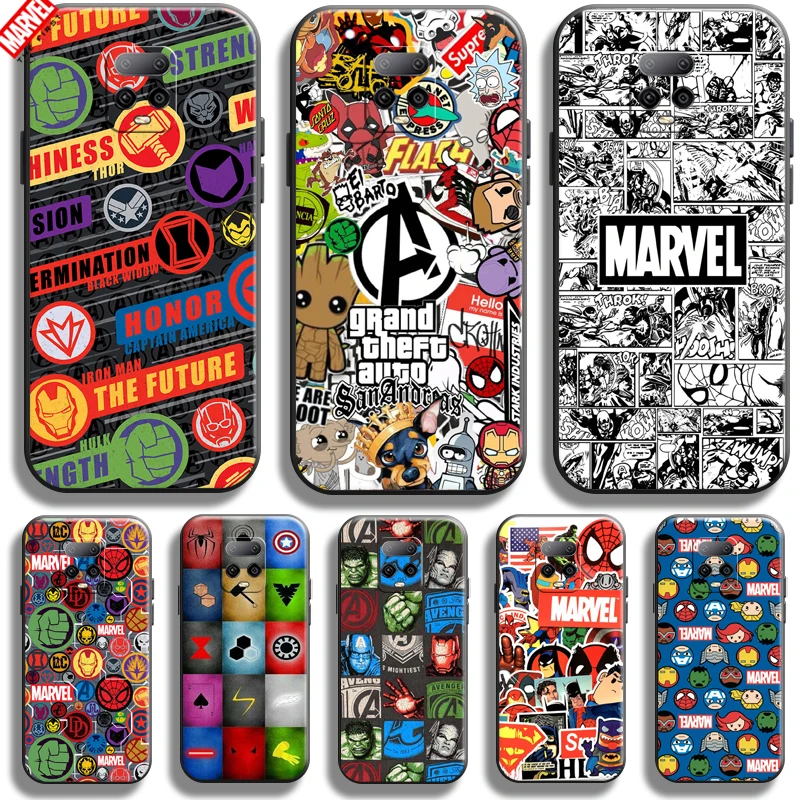 

Marvel Logo Avengers For Xiaomi Redmi 10X 10X Pro 5G Phone Case Soft Silicon Coque Cover Black Funda Comics Captain America