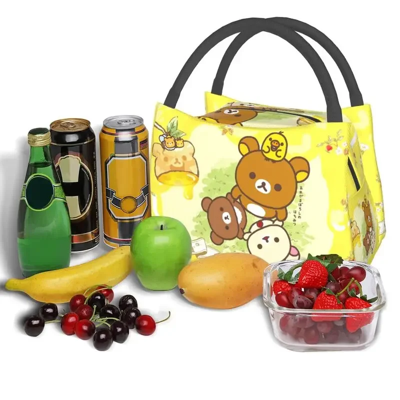 Kawaii мультфильм Rilakkuma медведь изолированные сумки для обеда женщин портативный