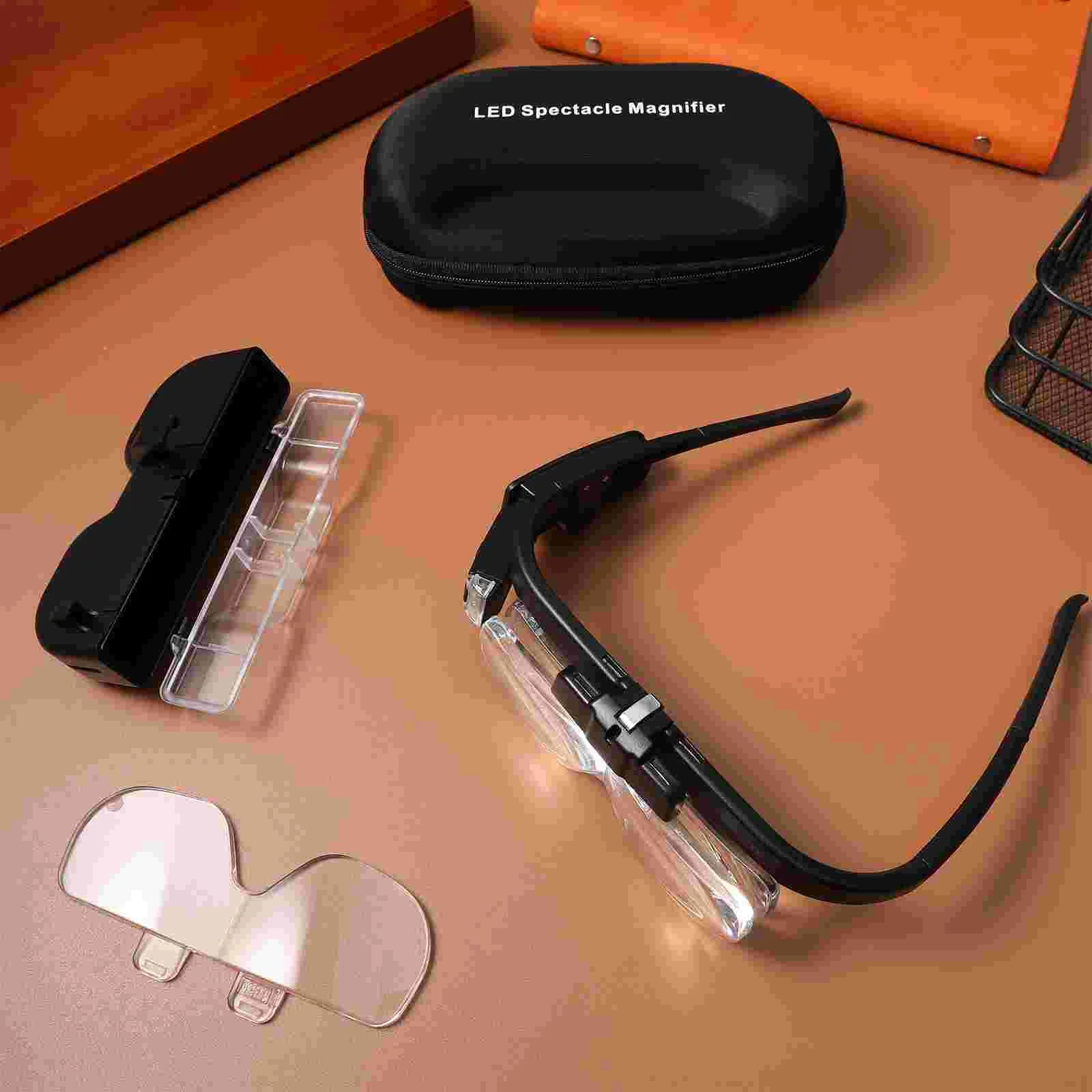 Ношение увеличительных очков с подсветкой защитная лупа очки со светодиодной