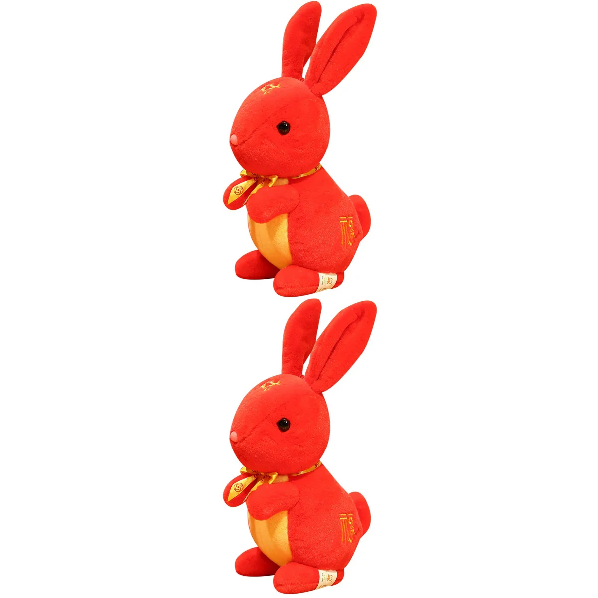 

2pcs Stuffed Bunny Chinese New Year Mascot 25cm Kawaii Stuffed Animal