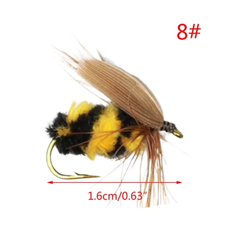 

10Pcs 16mm Insect Bait Lure Bee Fly Fishing Trout Artificial Fishing Lures 0.63In Outdoor Fishing Insects Baits Lure Set