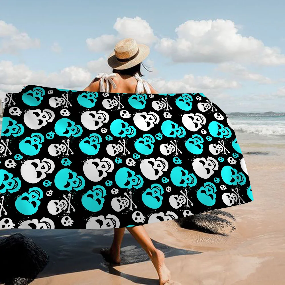 Быстросохнущее полотенце из микрофибры с рисунком аниме Череп смерти пляжное