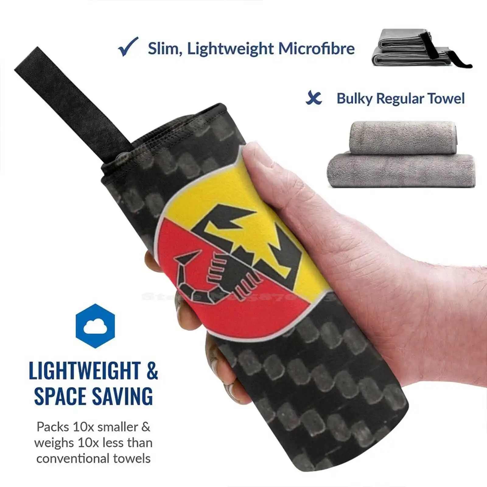 Мочалка с принтом Cerbons мягкое полотенце из углеродного волокна узор Abarth Competizione