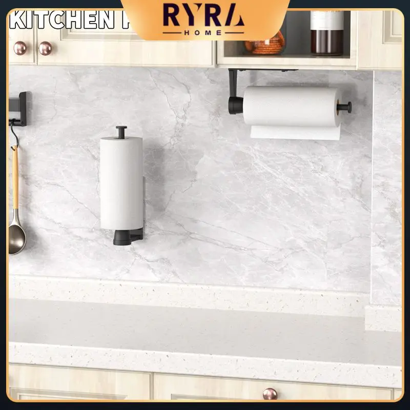 

Storage Stand With Damping Effect Bathroom Toilet Paper Holder No Drill Wall Mount Paper Towel Rack New Organizer No Punching