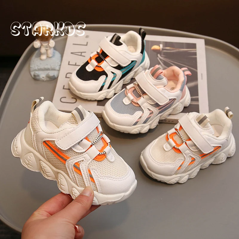 Soft Eva Sole Sneakers Baby Child Spring New Comfortable Running Shoes Boys Girls Breathable Mesh Sport Foowear with Hook & Loop