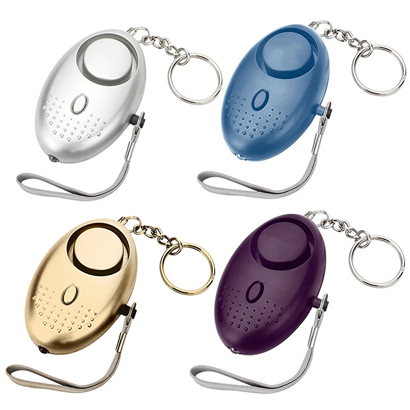 130 DB Decibels With LED Light Safety Key Chain Pedant Accessories Portable Emergency Personal Security Alarms Self-Defense